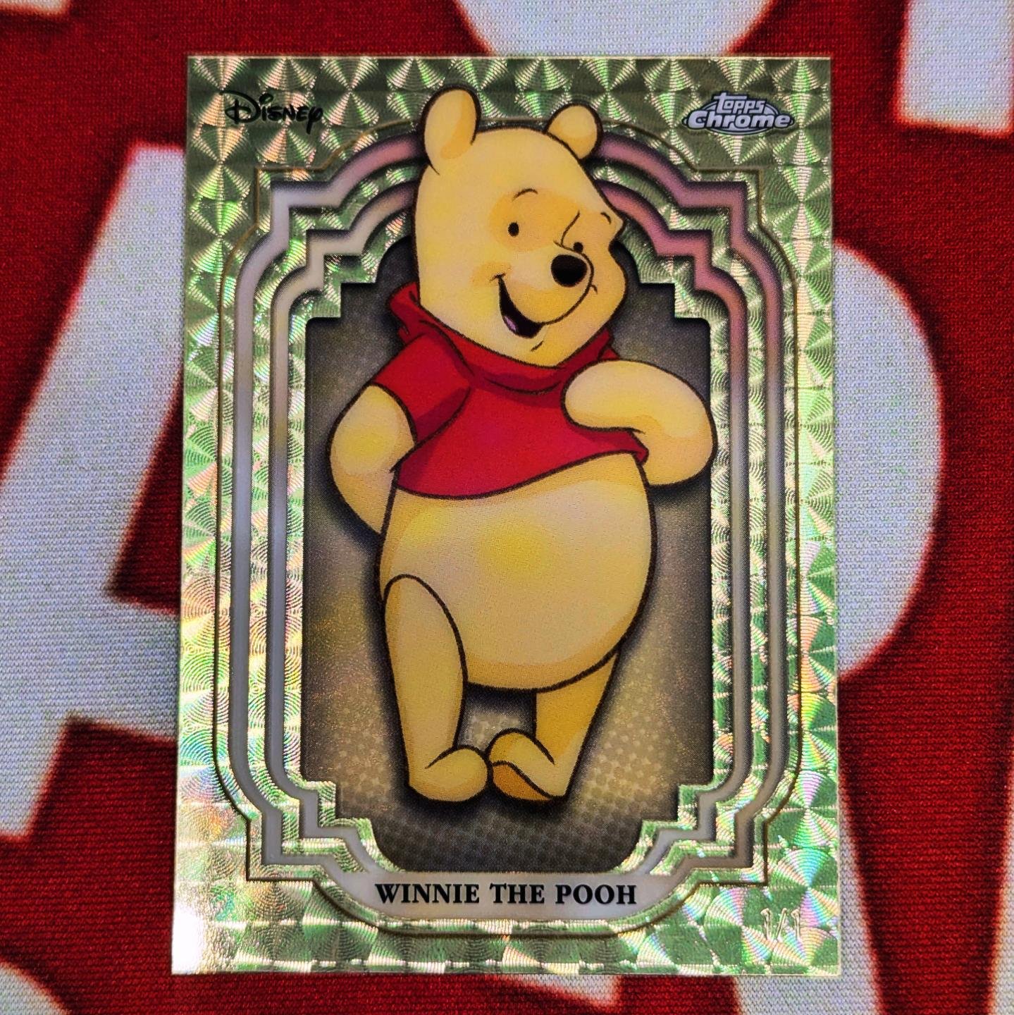 Pulling a Winnie the Pooh superfractor from 2024 Topps Chrome Disney