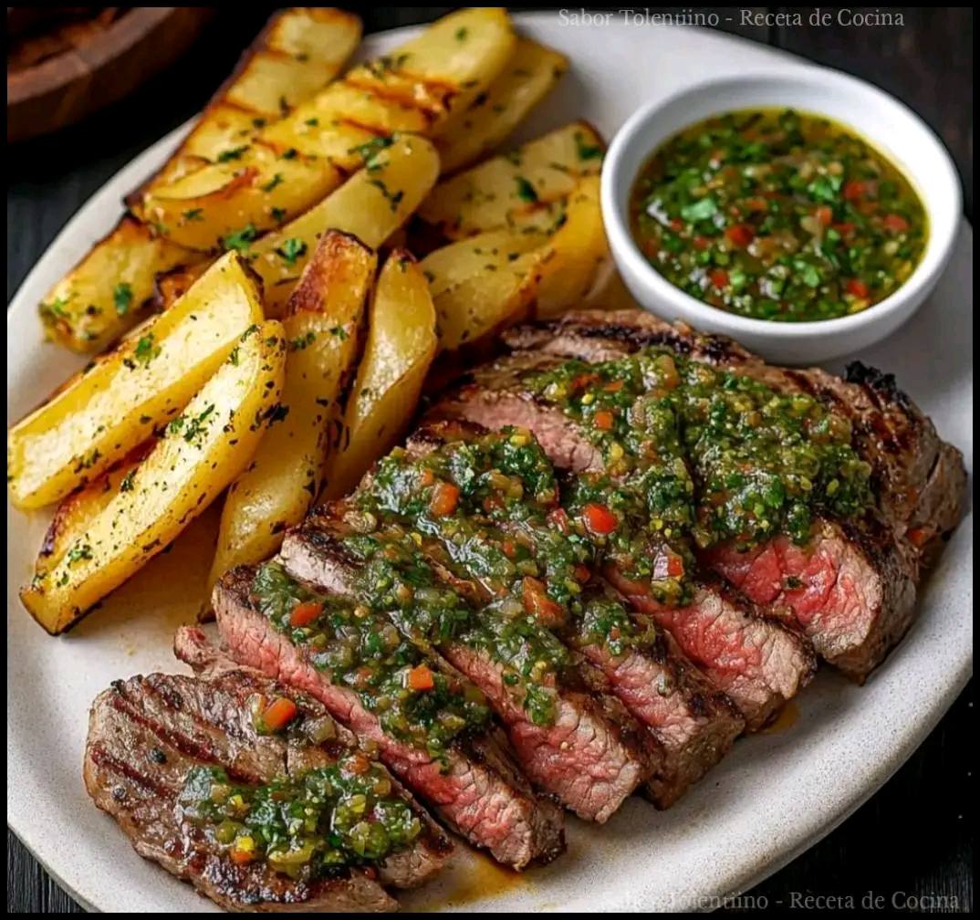 Cocina - BISTEC Y PAPAS CON SALSA CHIMICHURRI. INGREDIENTES PARA LA ...