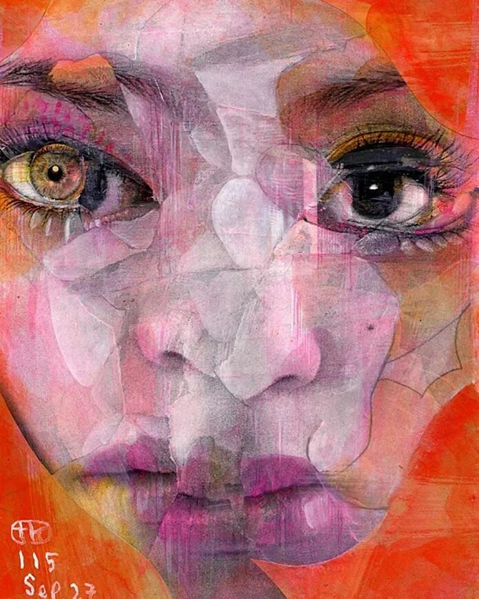 Break face. Такахиро Кимура. Лицо из кусочков. Лицо из лиц картина. Картины передающие эмоции людей