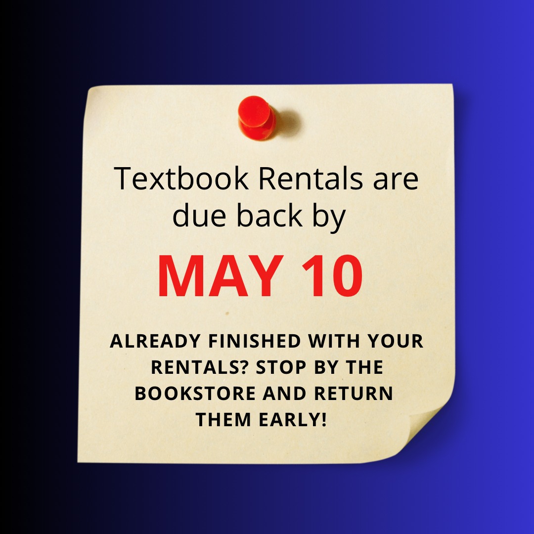 Westfield - Reminder! Rental textbooks are due next week. Check in your ...