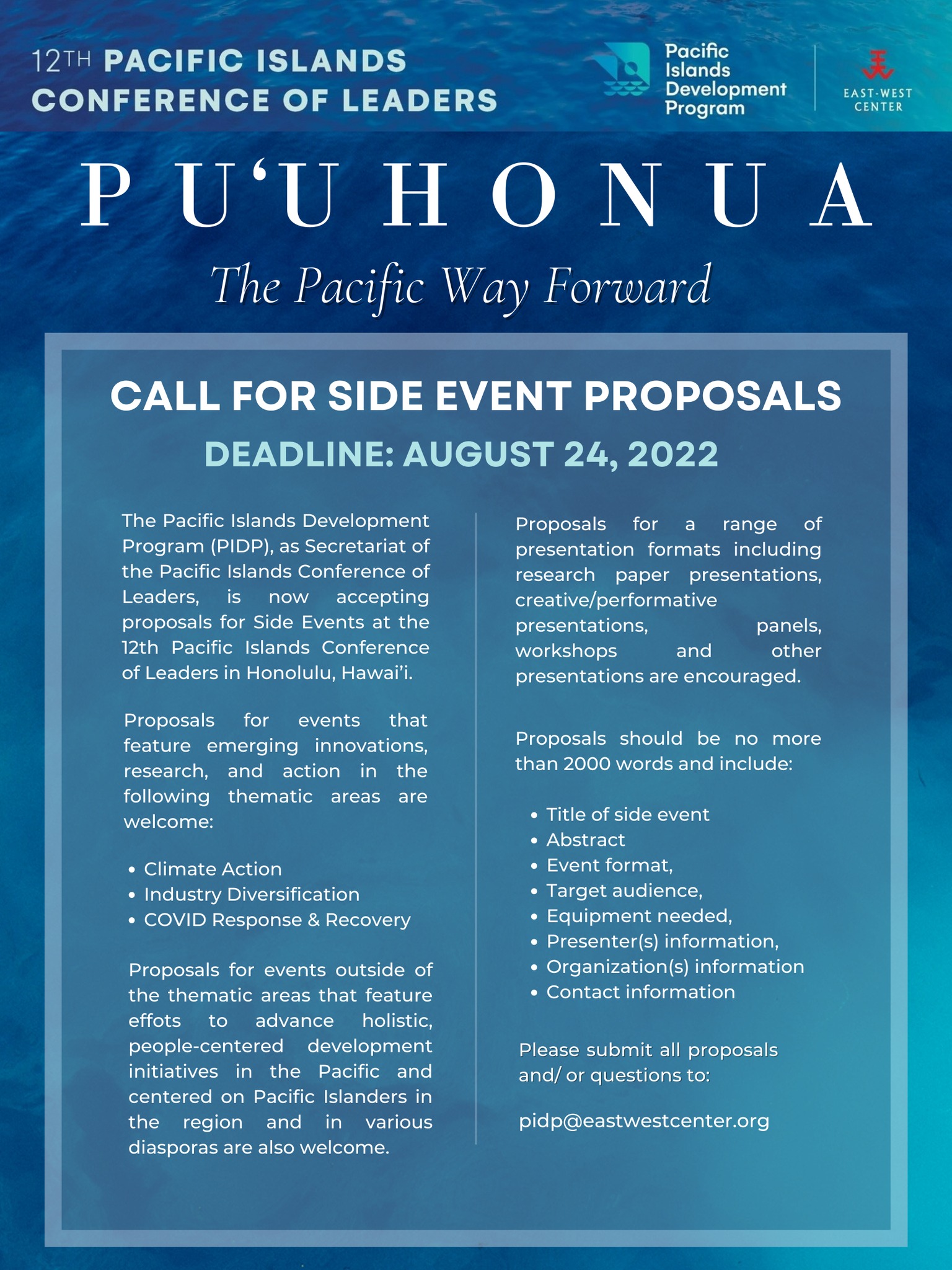 The Pacific... - Pacific Islands Development Program (PIDP)