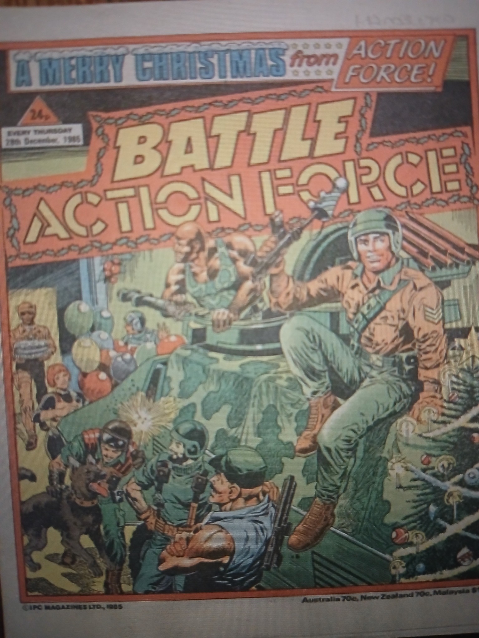 🇬🇧🎅🇬🇧 weekly Battle Action Force Xmas cover (from Dec 1985) 1