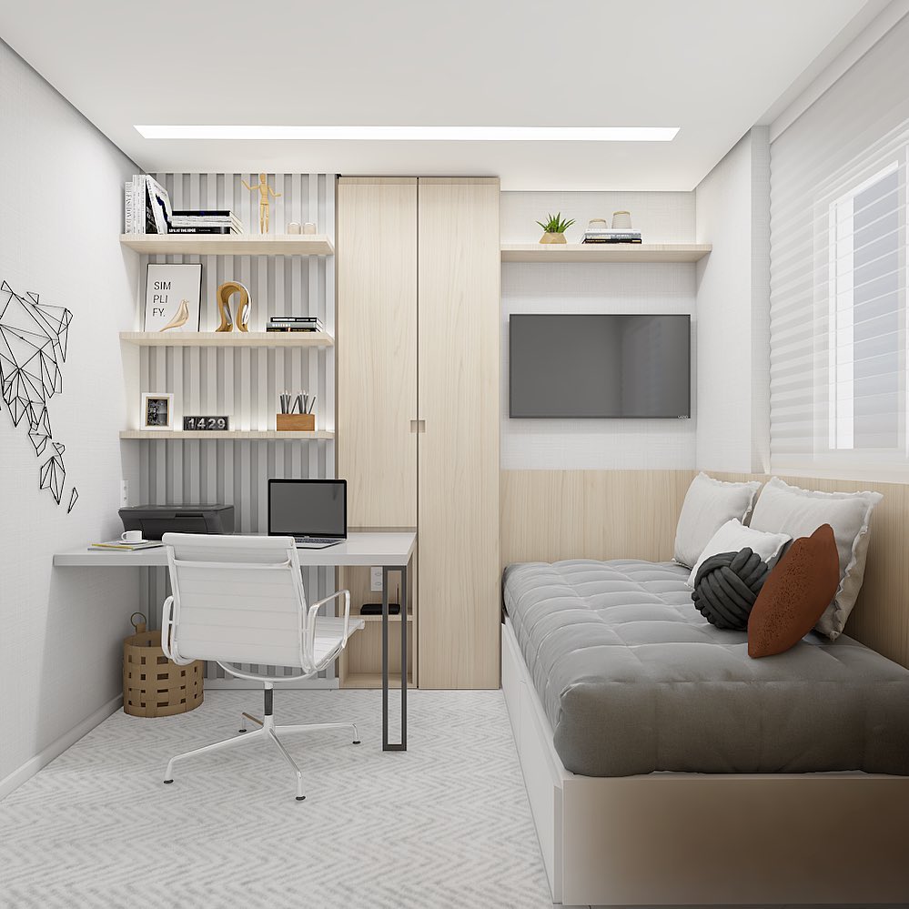 Cor.Arquitetura - • Home Office • Um quarto bem compacto...