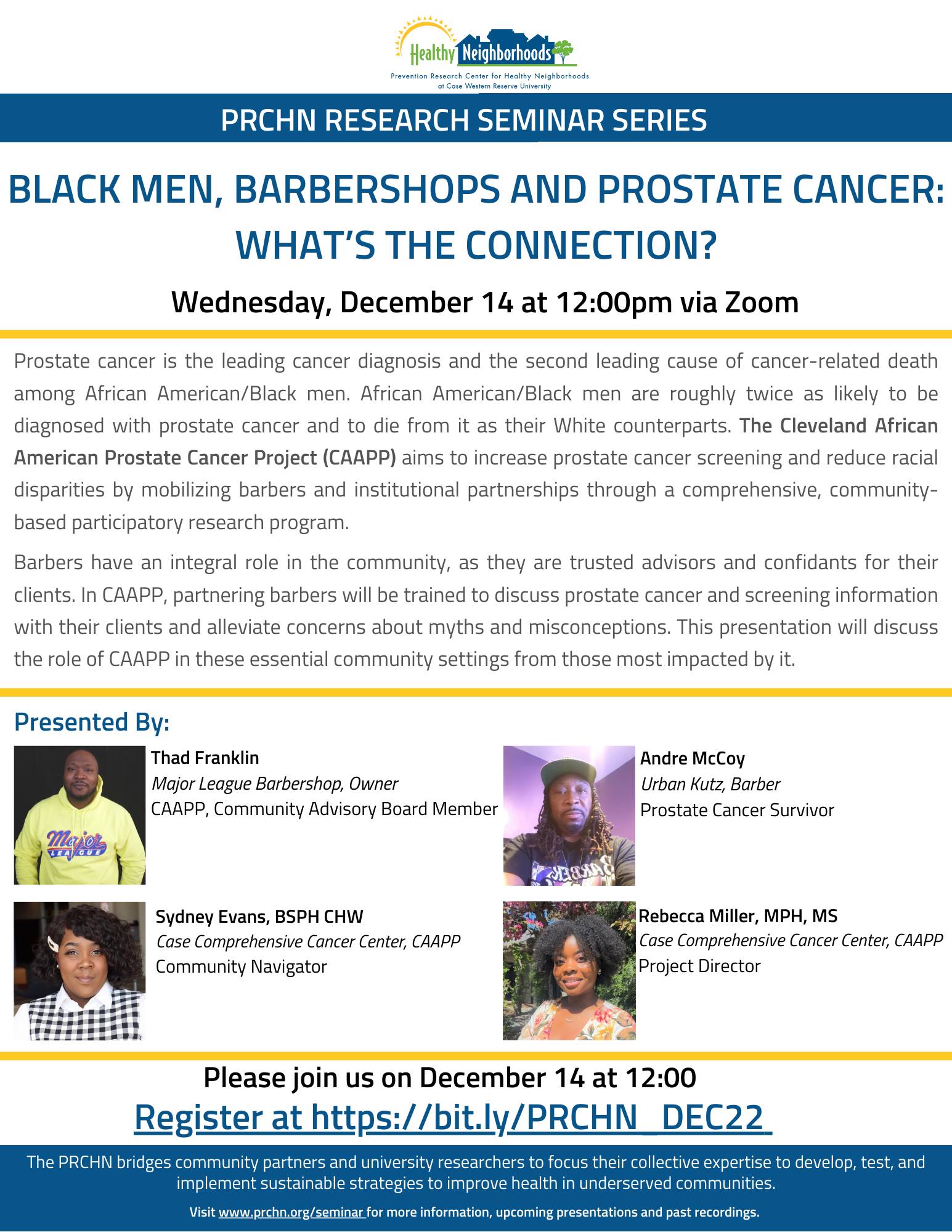Prevention Research Center for Healthy Neighborhoods at CWRU | Cleveland OH