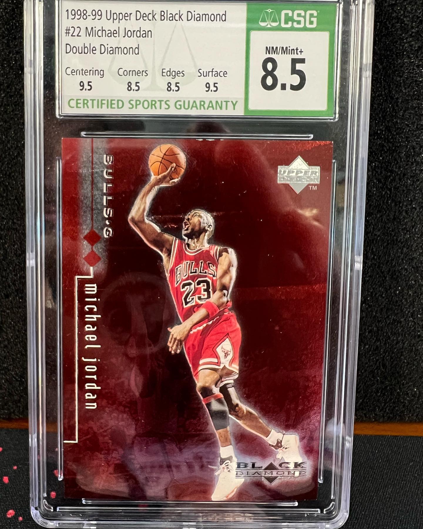Hand numbered 1998-99 UD Black Diamond Double Diamond Michael Jordan