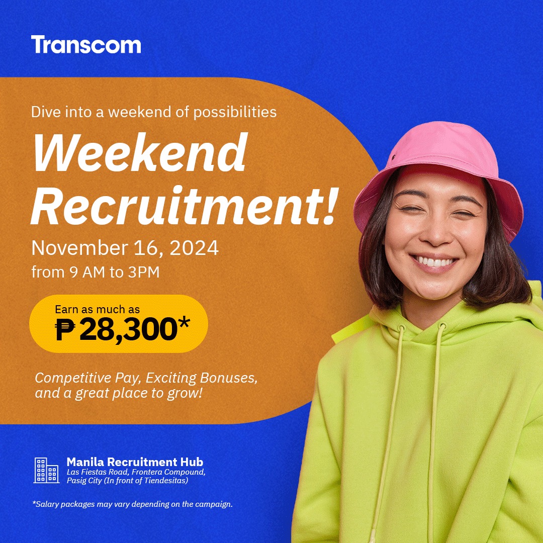 📢 Join us for a Special Saturday... - Transcom Asia PH
