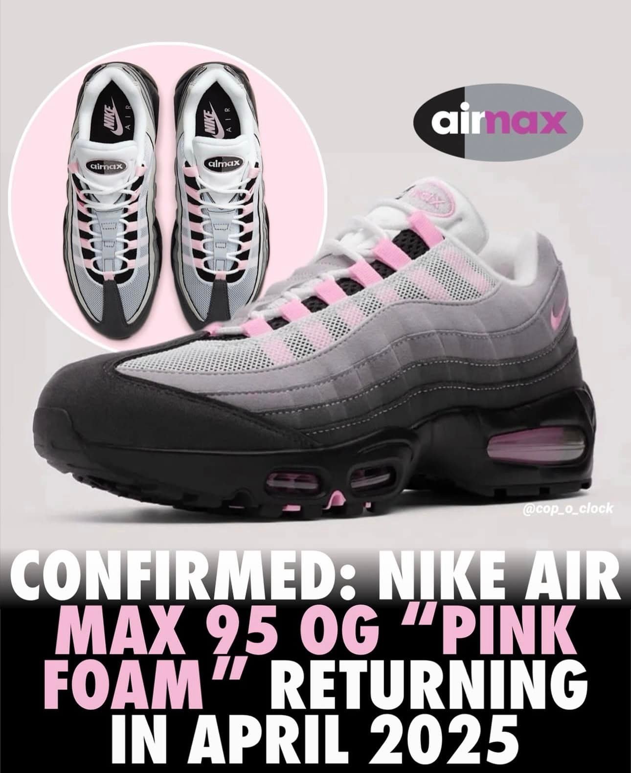 First look at the 2025 Nike Air Max 95 “Pink Foam” set to return 