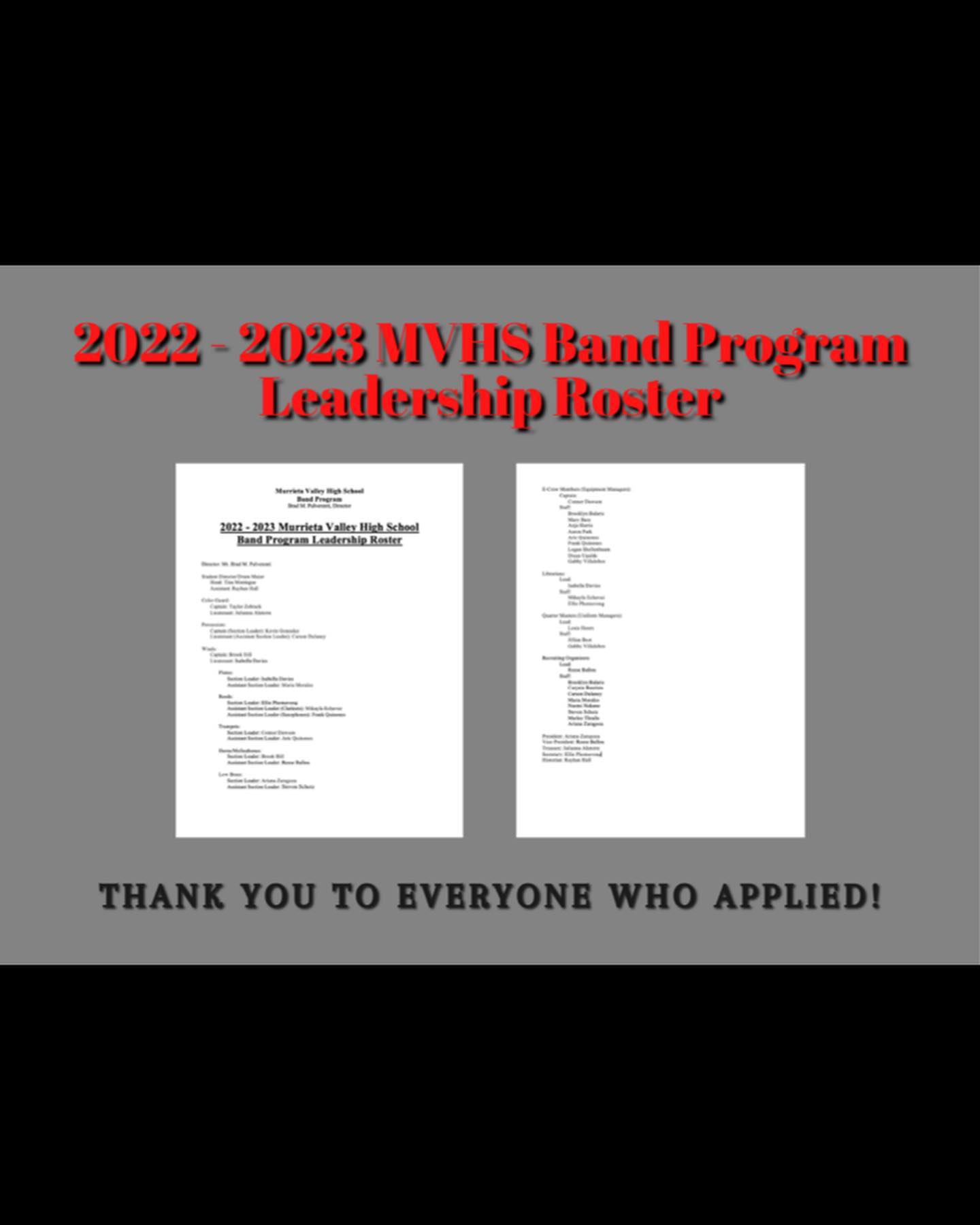 Congratulations... - Murrieta Valley High School Band Program | Facebook