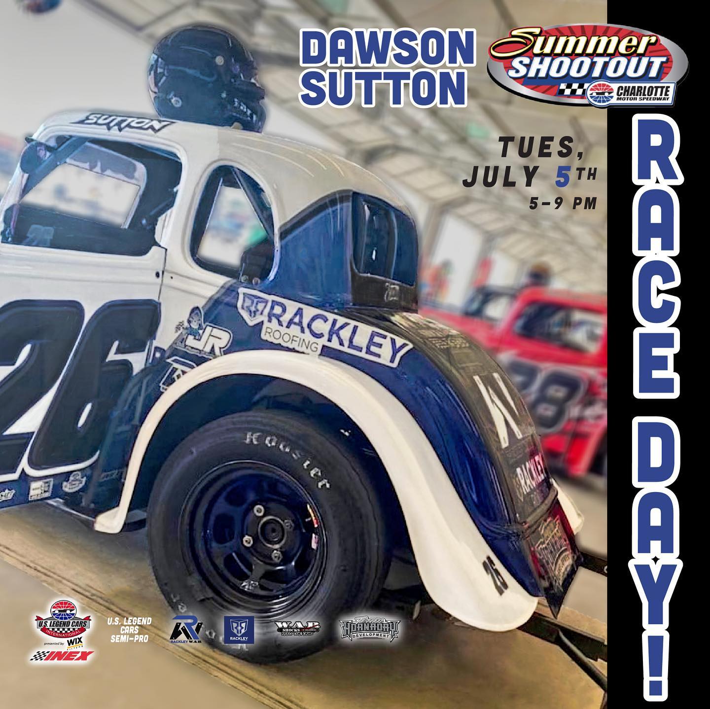 Rackley WAR - It’s race day for @dawsonsuttonracing and... | Facebook