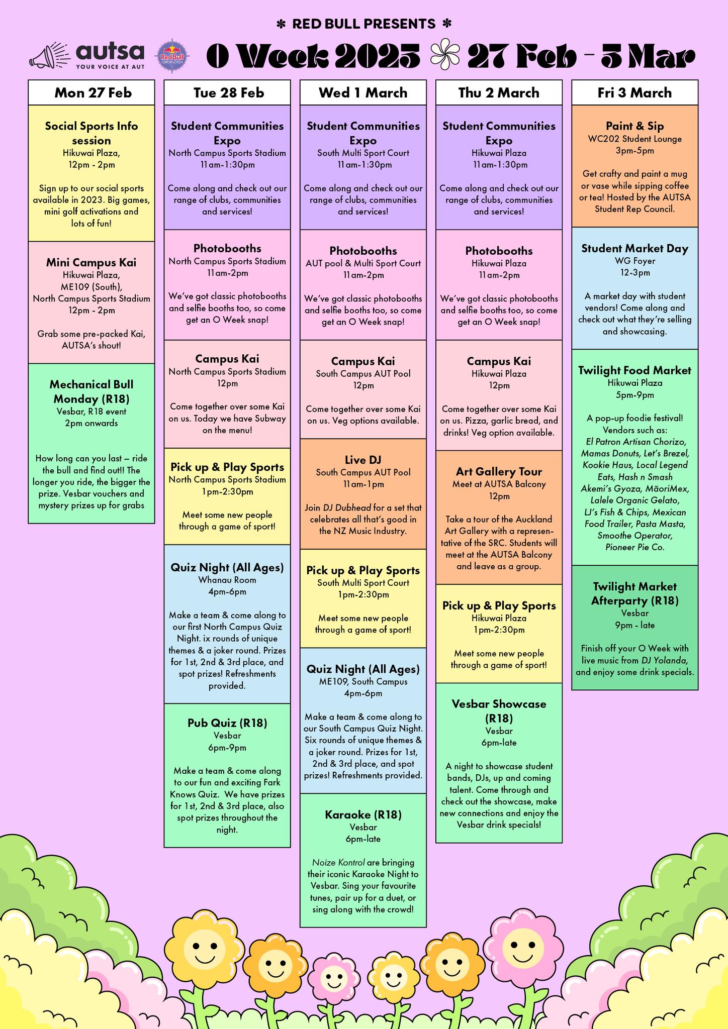 🌞 FULL TIMETABLE 🌴... - AUTSA - AUT Student Association | Facebook