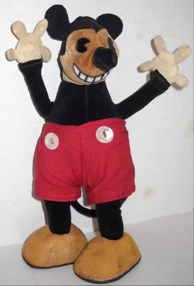 Vintage 1930's Mickey Mouse plush stuffed toy doll by Deans Rag