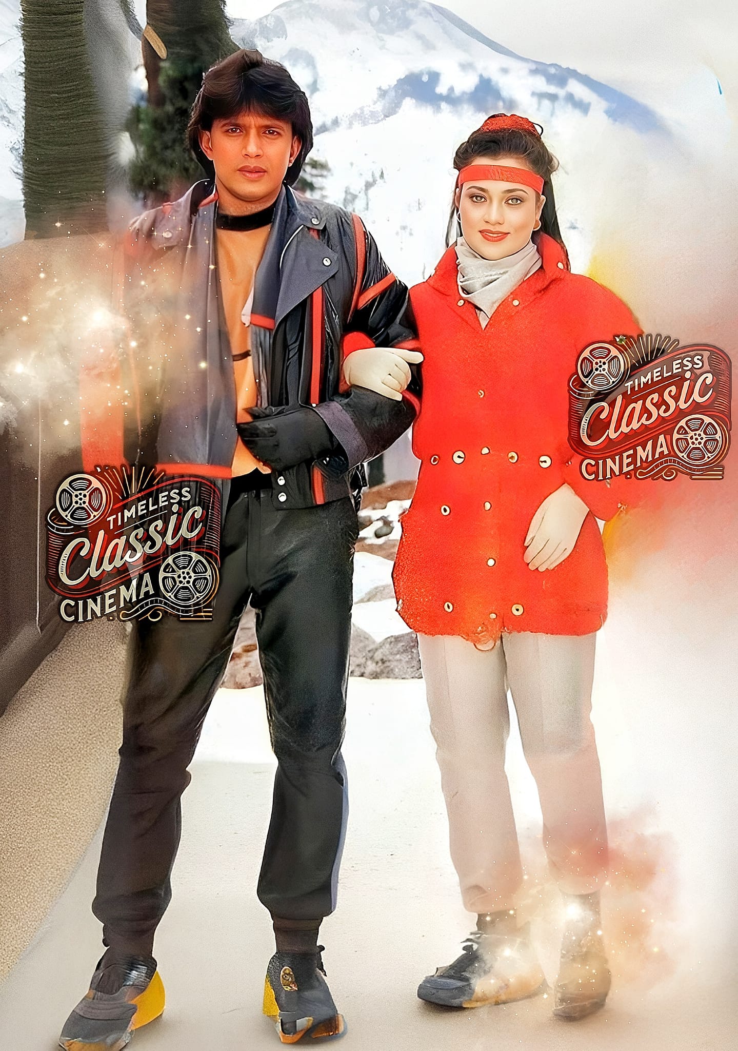 Timeless - Mithun Chakraborty and Mandakini on the set during the ...