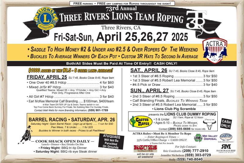 73rd Annual 3Rivers Lions Team Roping!