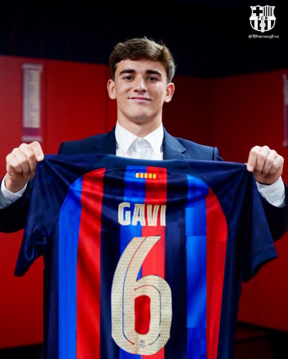 S*a様 FC Barcelona GAVI 6 ユニフォーム Pablo Gavi to wear number 6 for Spain