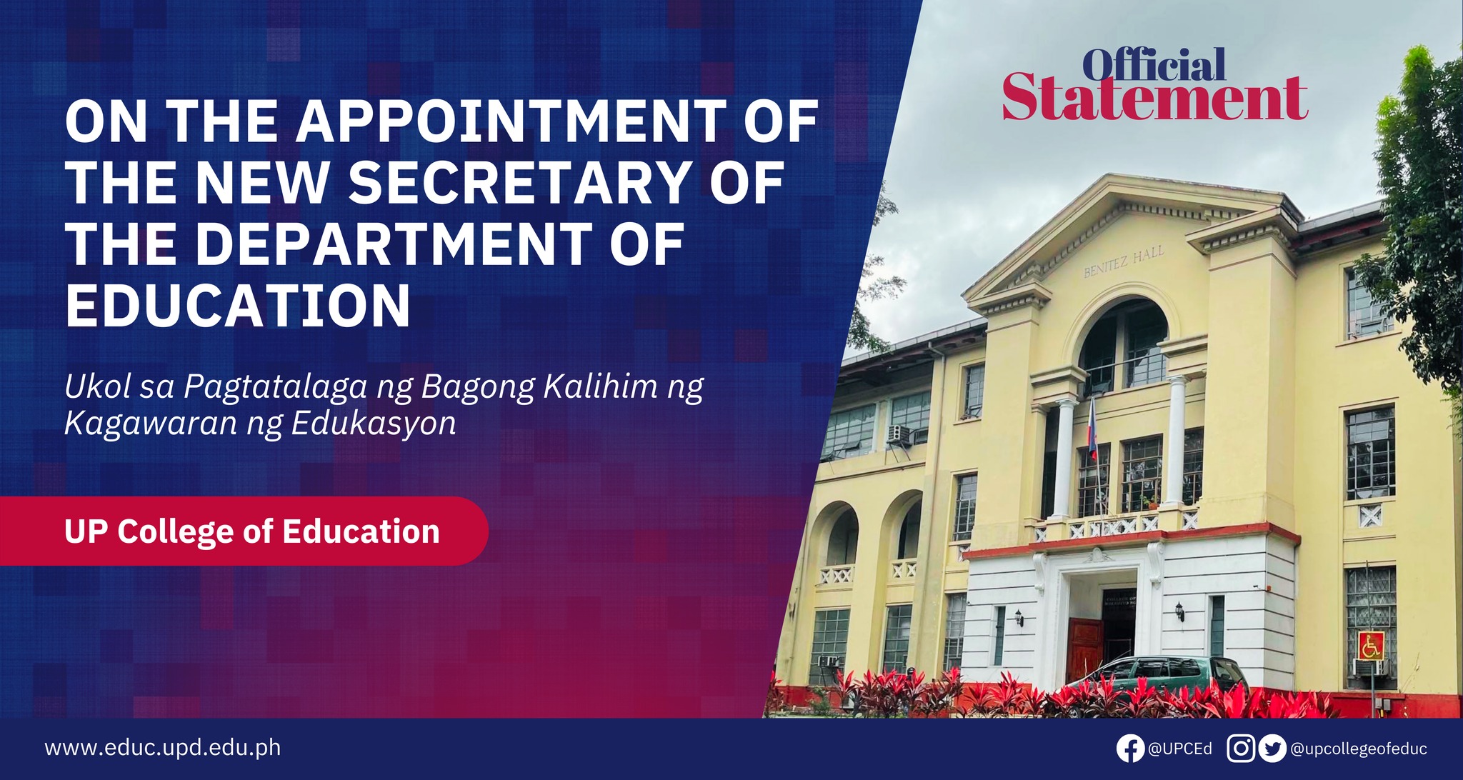 UP Diliman - The UP Diliman College of Education released...
