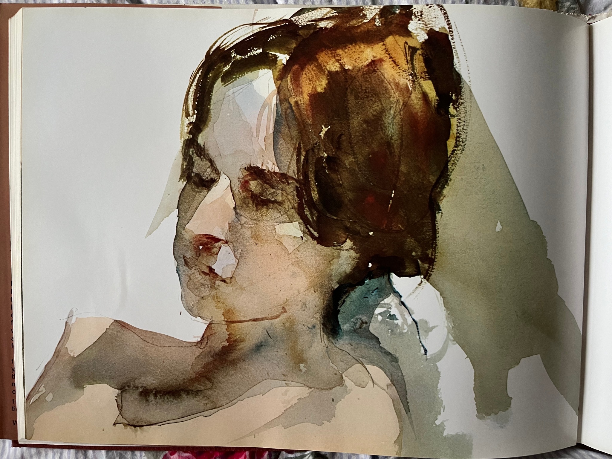 洋書 Portrait Painting in Watercolor by Charl A page from the book Figure Painting in Watercolor.by Charles Reid.