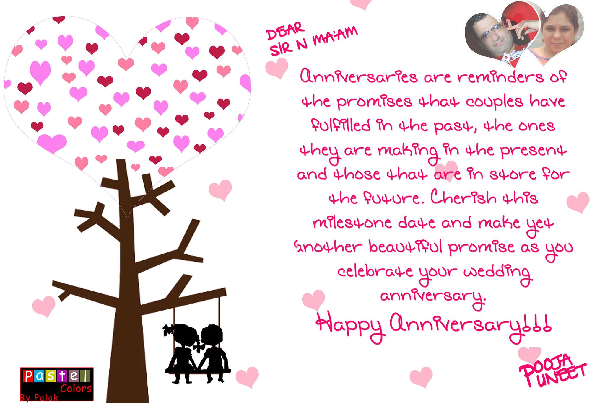 Pastel Colors Happy Anniversary Sir N Ma Am God Bless U With All The Happiness N Love Facebook