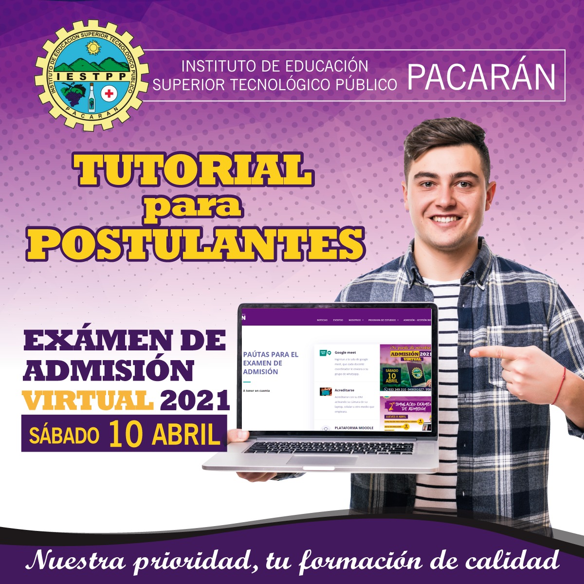 Examen de Admisión 2021 Tutorial para el postulante:... - Instituto de ...