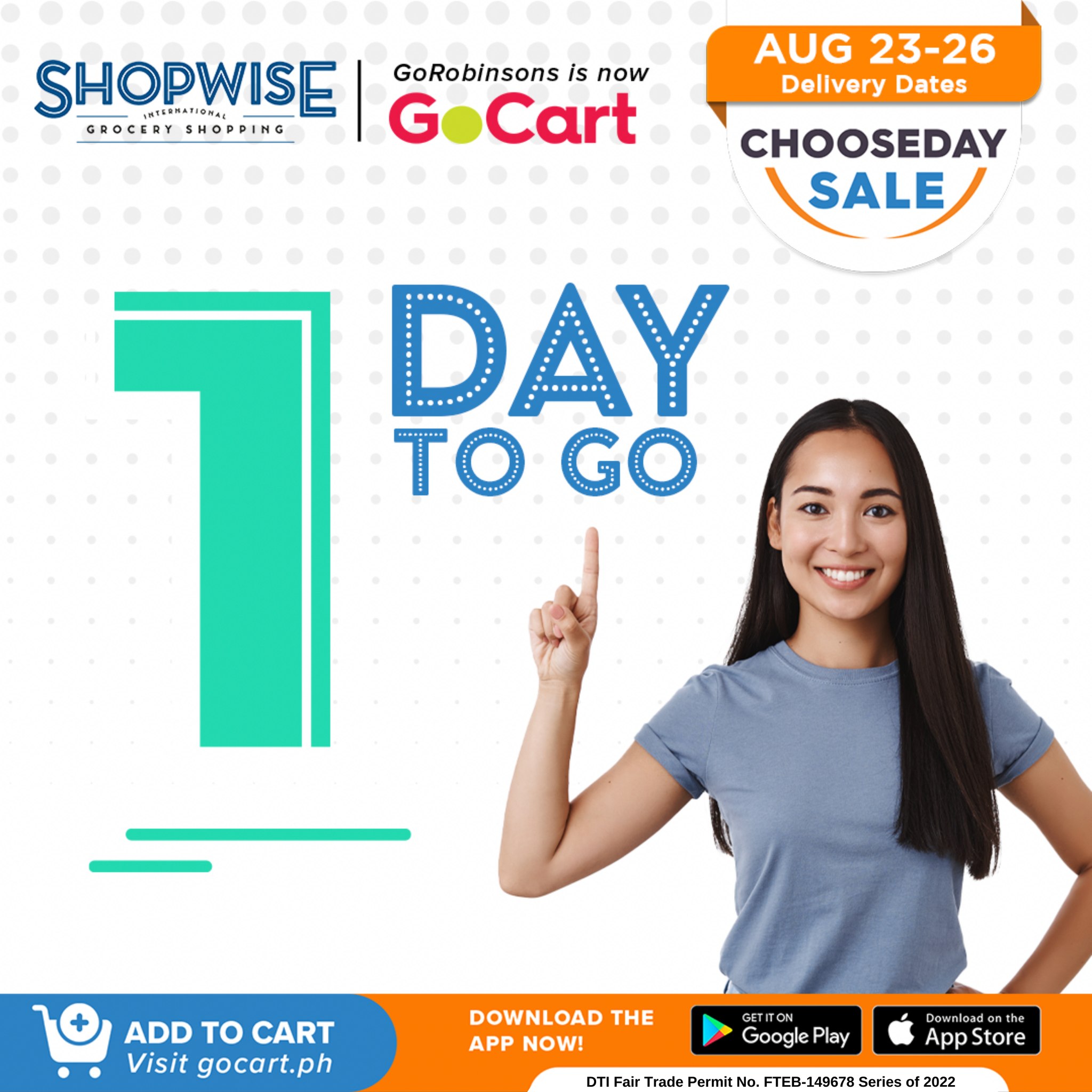 Shopwise - 1 Day to Go! #CHOOSETOBEWISE Make sure your...