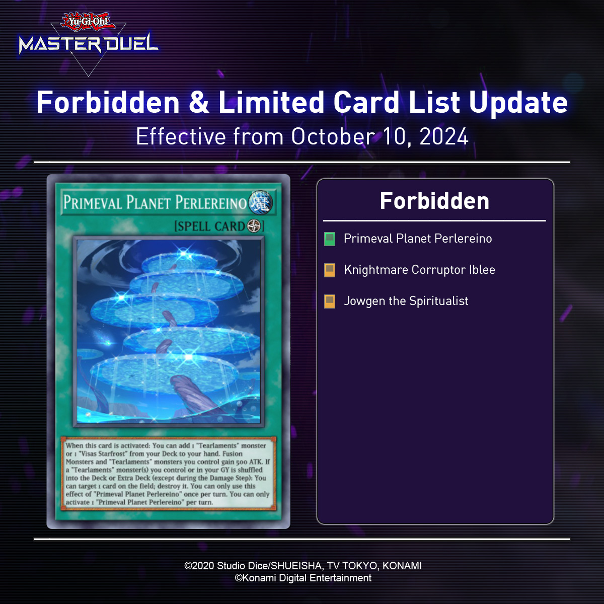 JUST IN: The Official Master Duel Forbidden & Limited List Update 