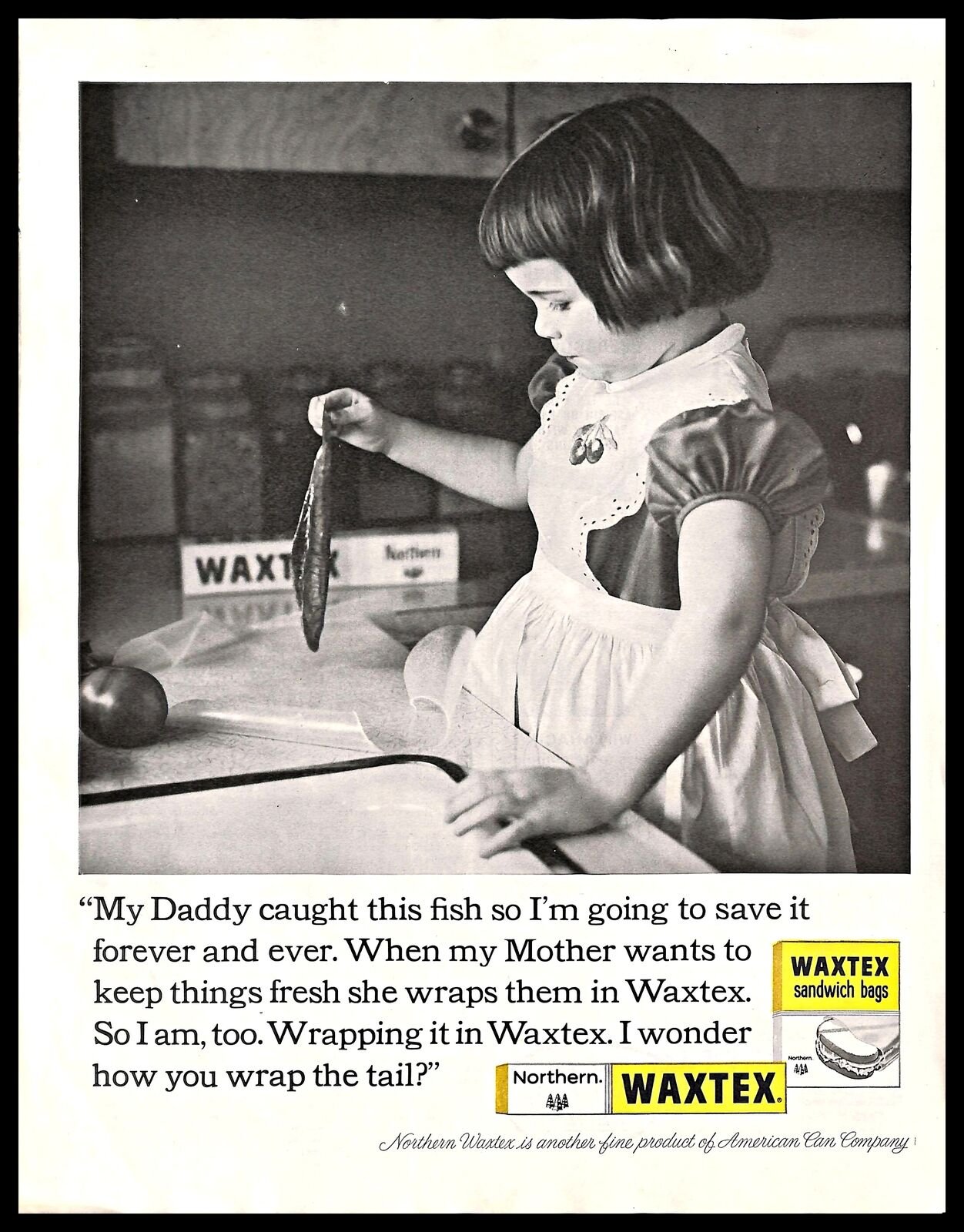 Vintage wax paper ad from 1960