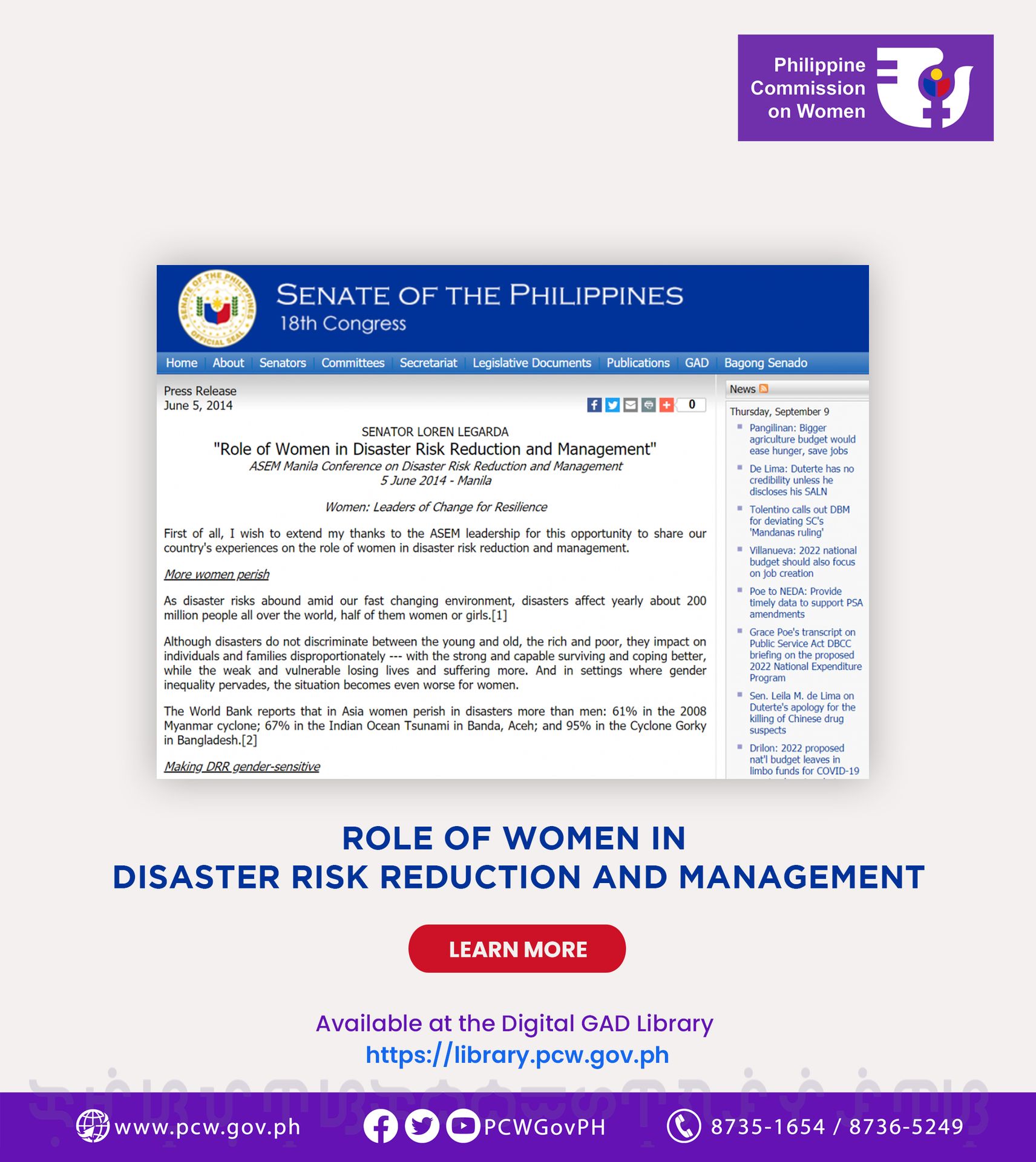 Philippine - #GADExplorer | Role of Women in Disaster Risk Reduction ...