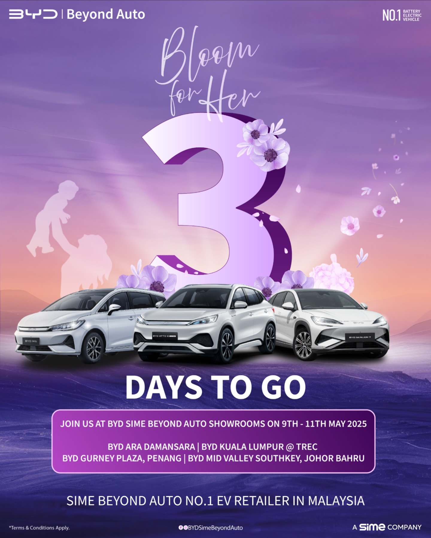 3 Days to go — 🌸 Bloom for Her 🌸... - BYD Sime Beyond Auto | Facebook