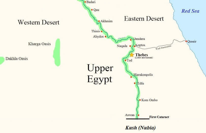 La voz de Egipto - Mapa de las áreas desérticas del Alto Egipto, que ...
