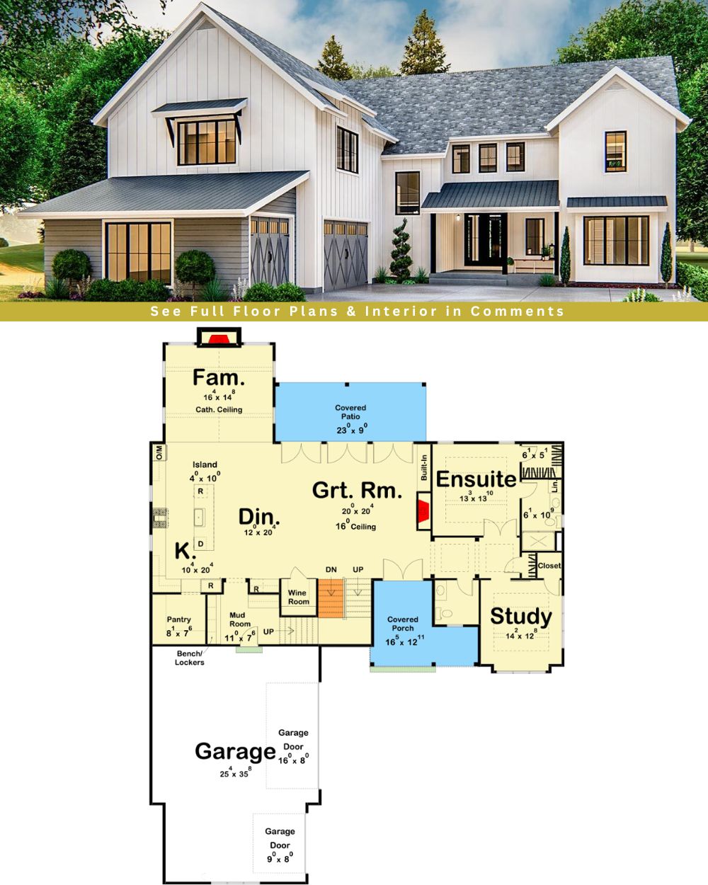 Home - Here's a Beautiful 3-Bedroom Barndominium House Plan With a ...