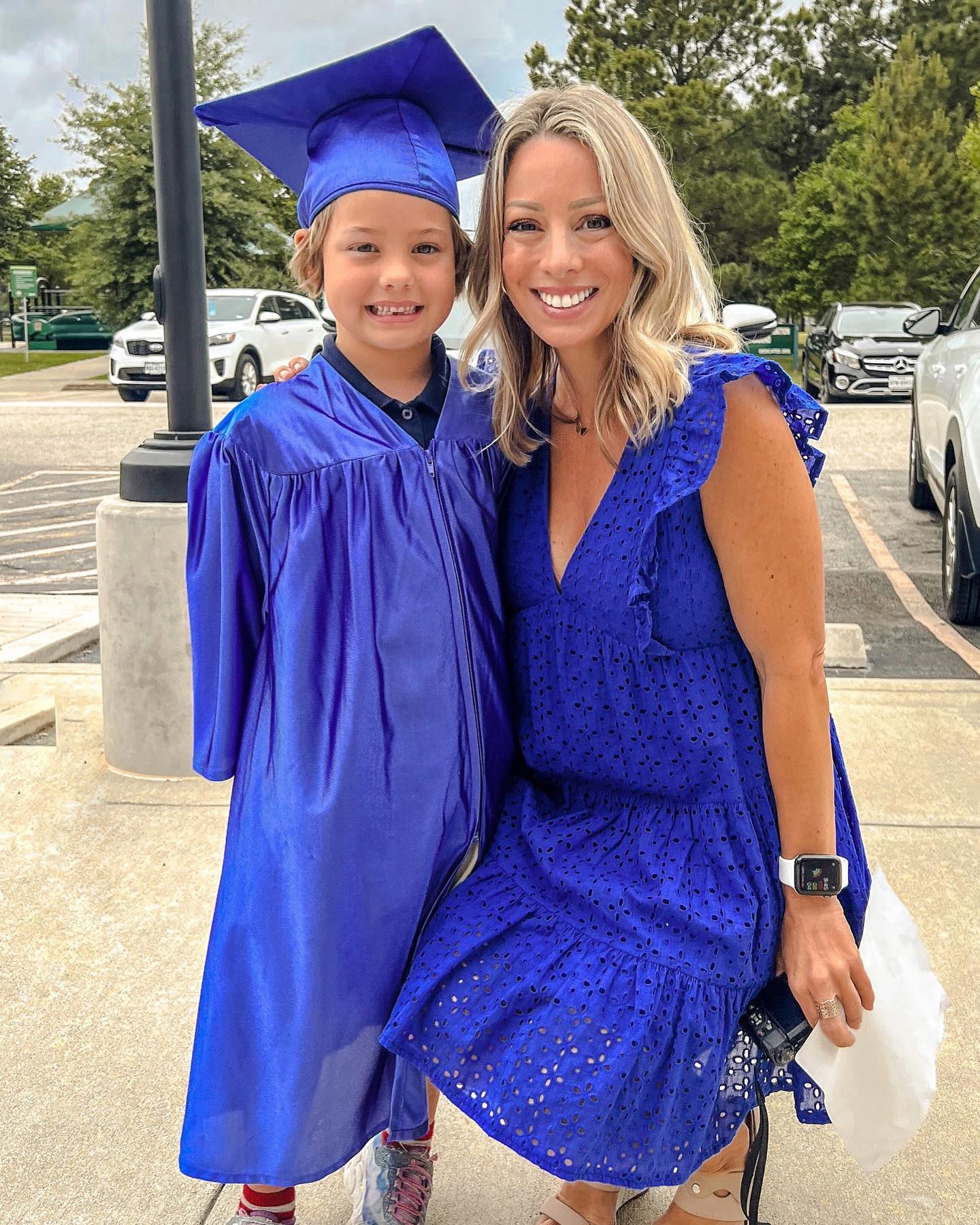 kindergarten graduation dress for mom Proud celebrates daughter's lace mini dress