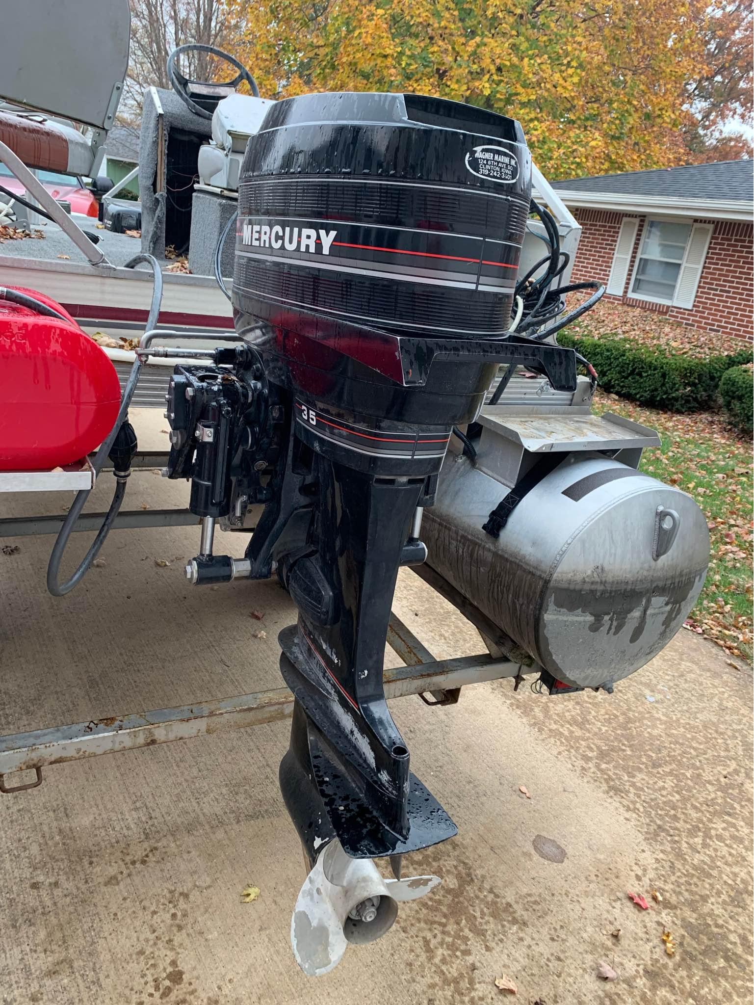 1998 Mellinger Gillgetter 15 ft. Model 612Tiller Pontoon Boat Mercury ...