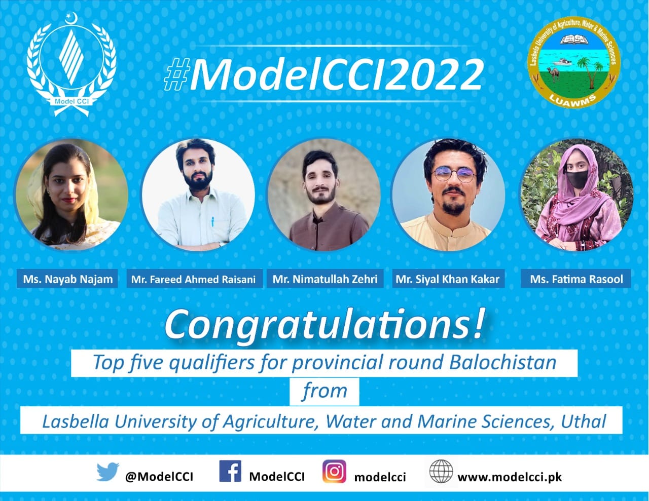 Model CCI - Congratulations to the top five qualifiers...