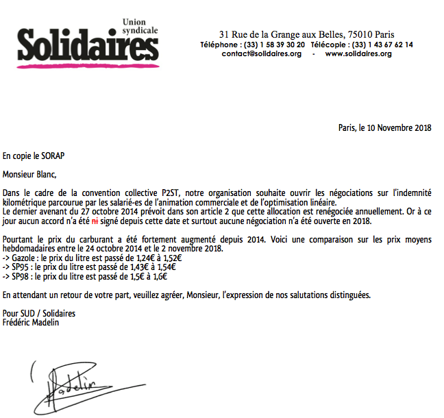 Animation commerciale Syndicat Sud Solidaires - Augmentation de l ...