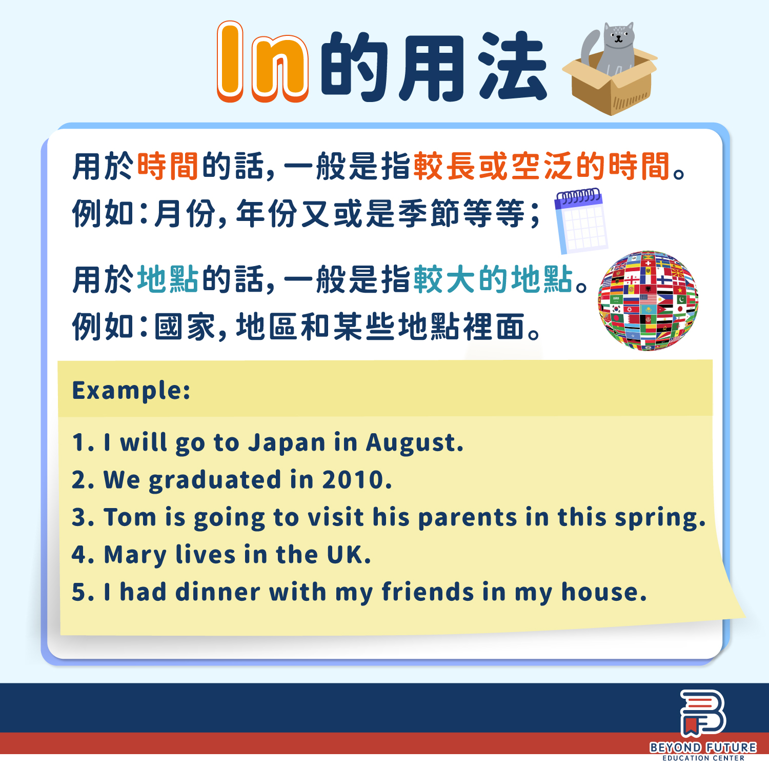 In的用法... - Beyond Future Education Center | Facebook