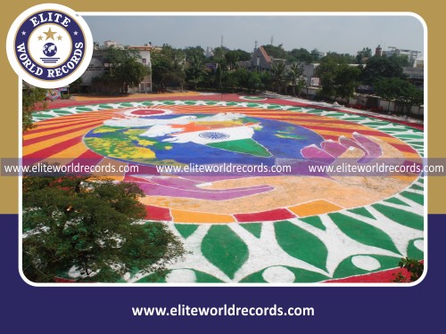 The Largest Rangoli by a Team... - Elite World Records | Facebook