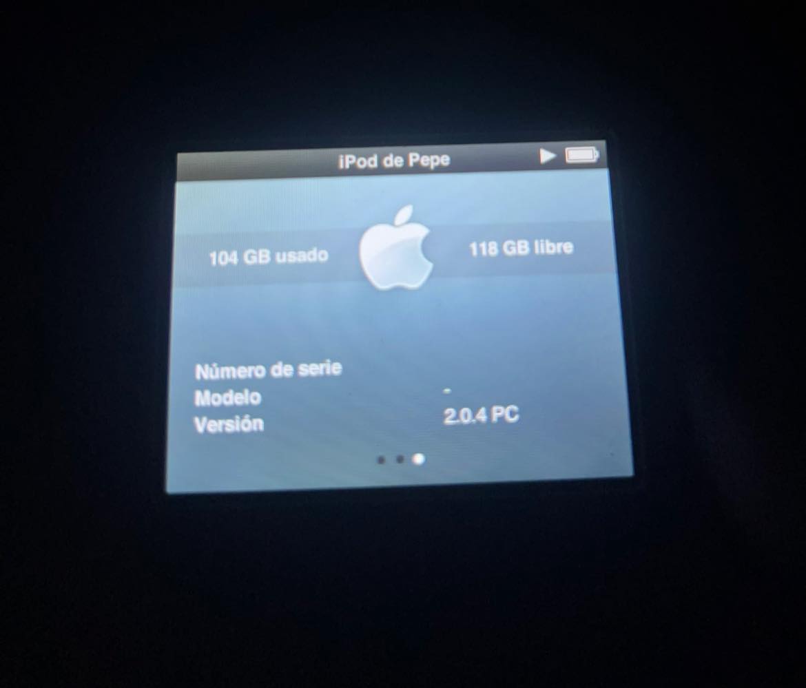 Why does iPod Classic serial number not appear in settings?
