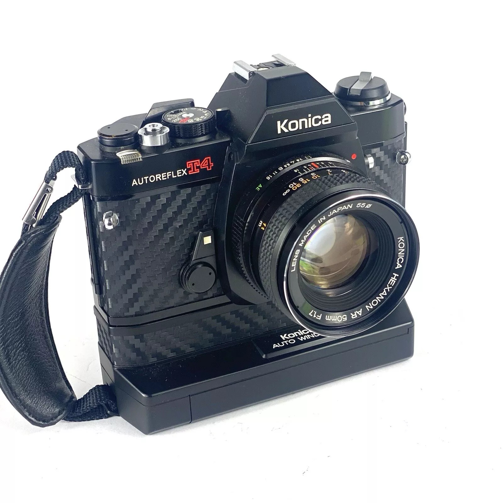 Konica Autoreflex T3, a vintage SLR with shutter-priority AE