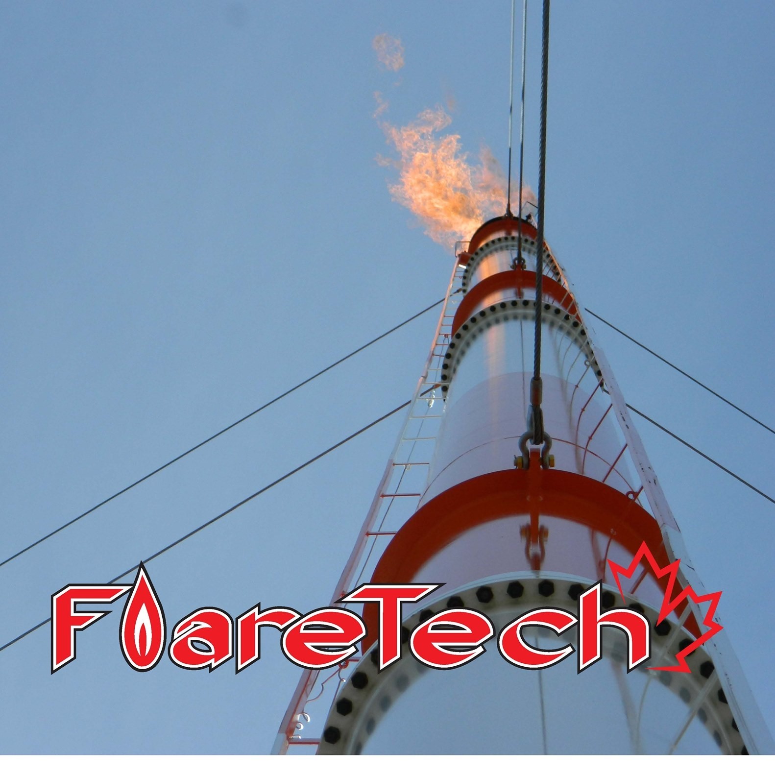 A Guyed Flare Stack is typically supported by three guy wires that are ...