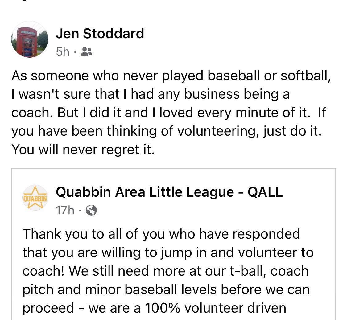 The Barre tball... - Quabbin Area Little League - QALL