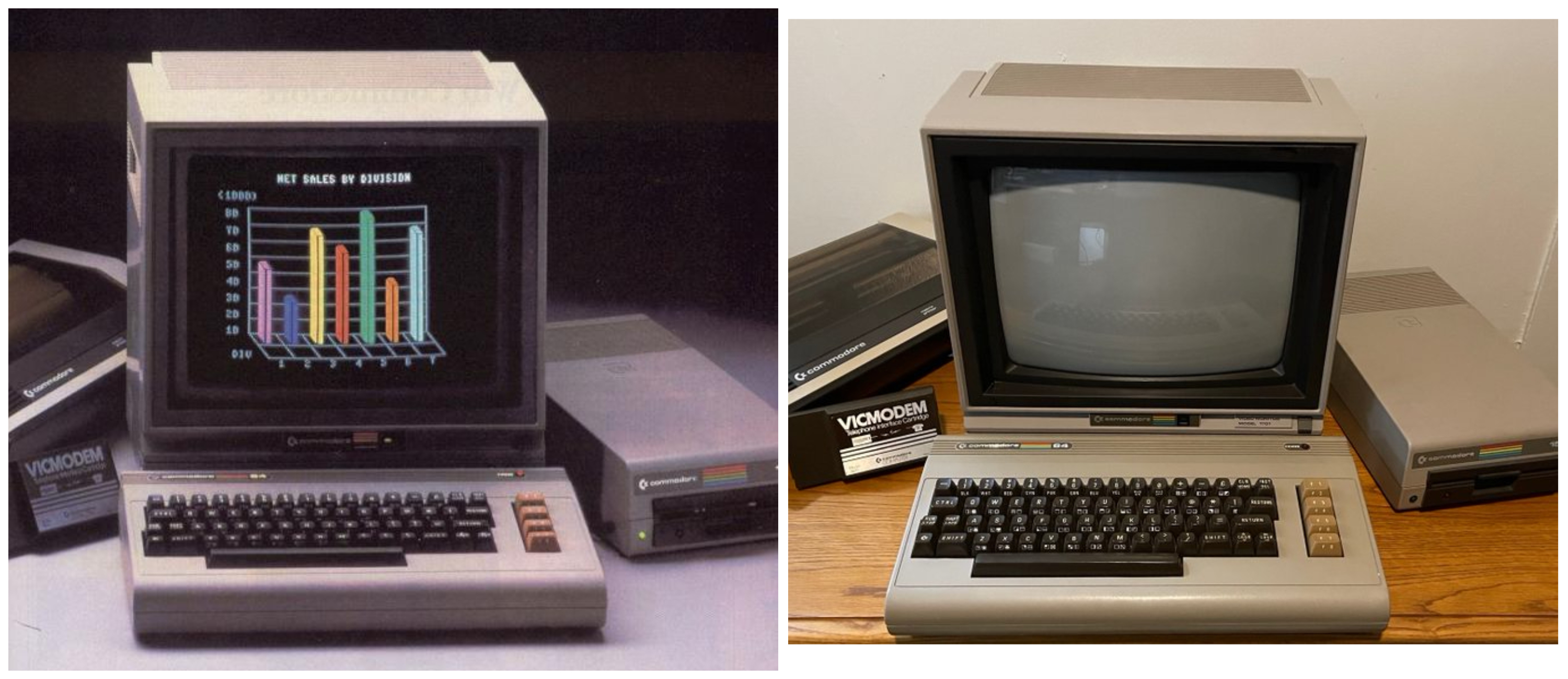 Commodore 64 ad recreation with tannish function keys