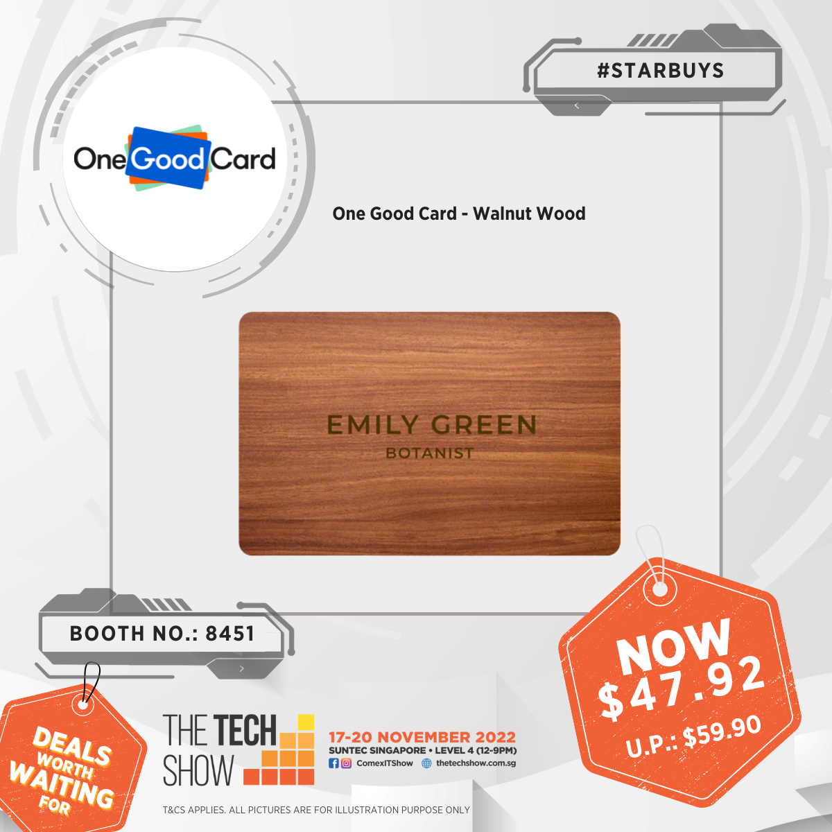 One Good Card - Walnut Wood Made of... - COMEX and ITSHOW