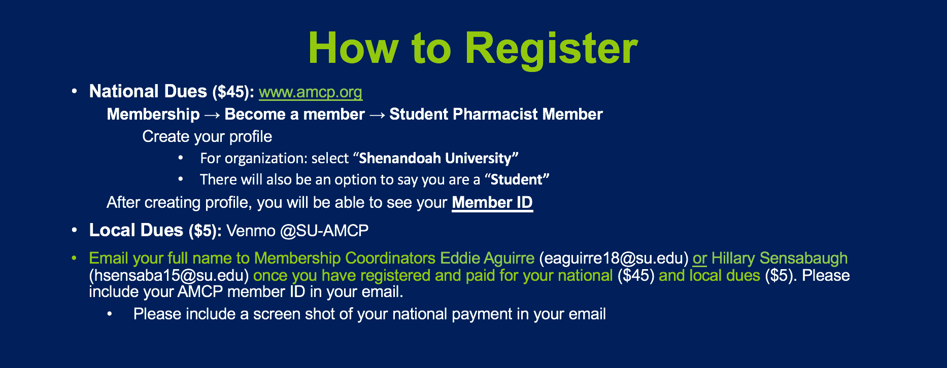 Shenandoah University AMCP Chapter