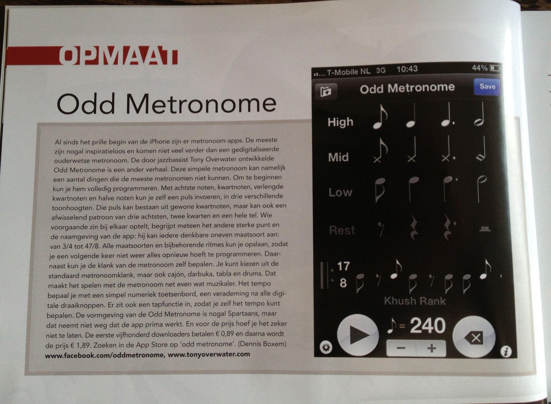 The odd metronome is back in the App Store! So get your first truly ...