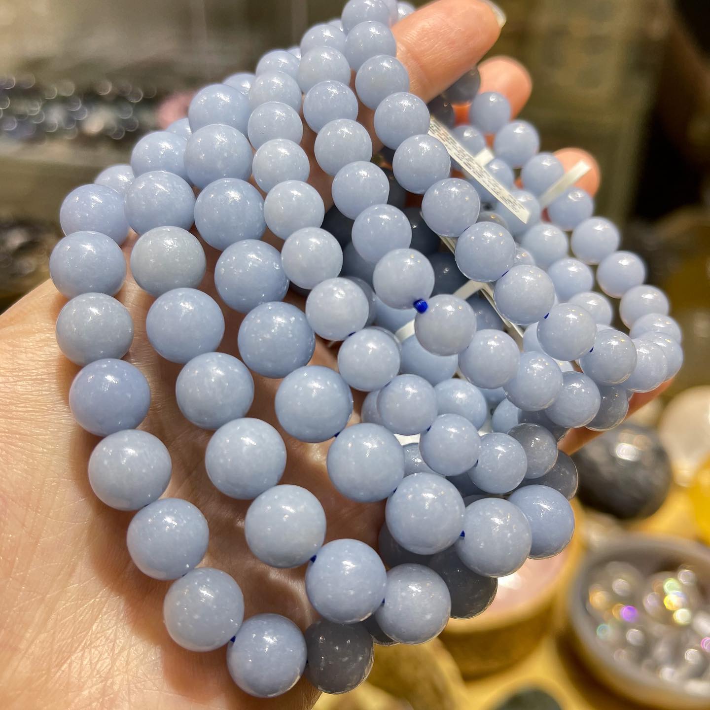 天使石 Angelite 8&10mm $1xx 功效：... - Starry Crystals 天然水晶專門店