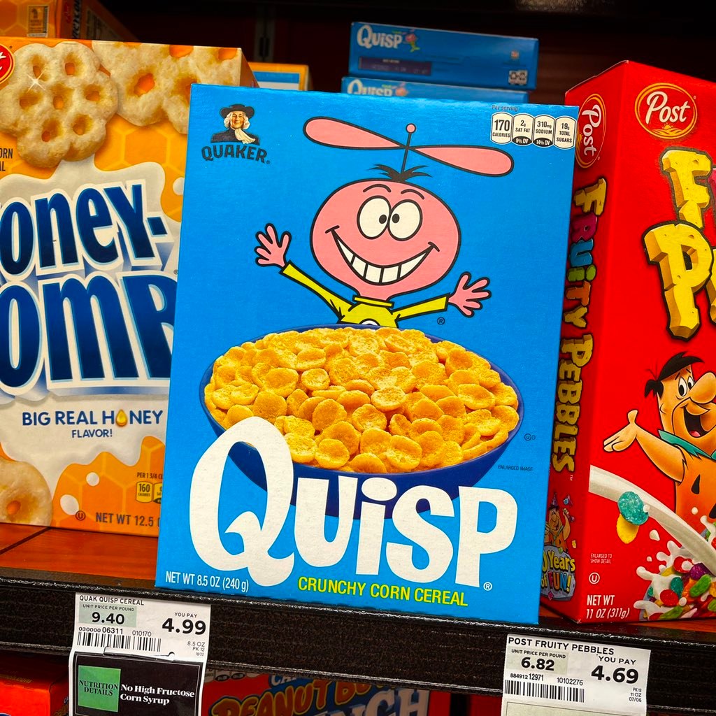 Rare wild sighting of Quisp Cereal. This was always a tough find