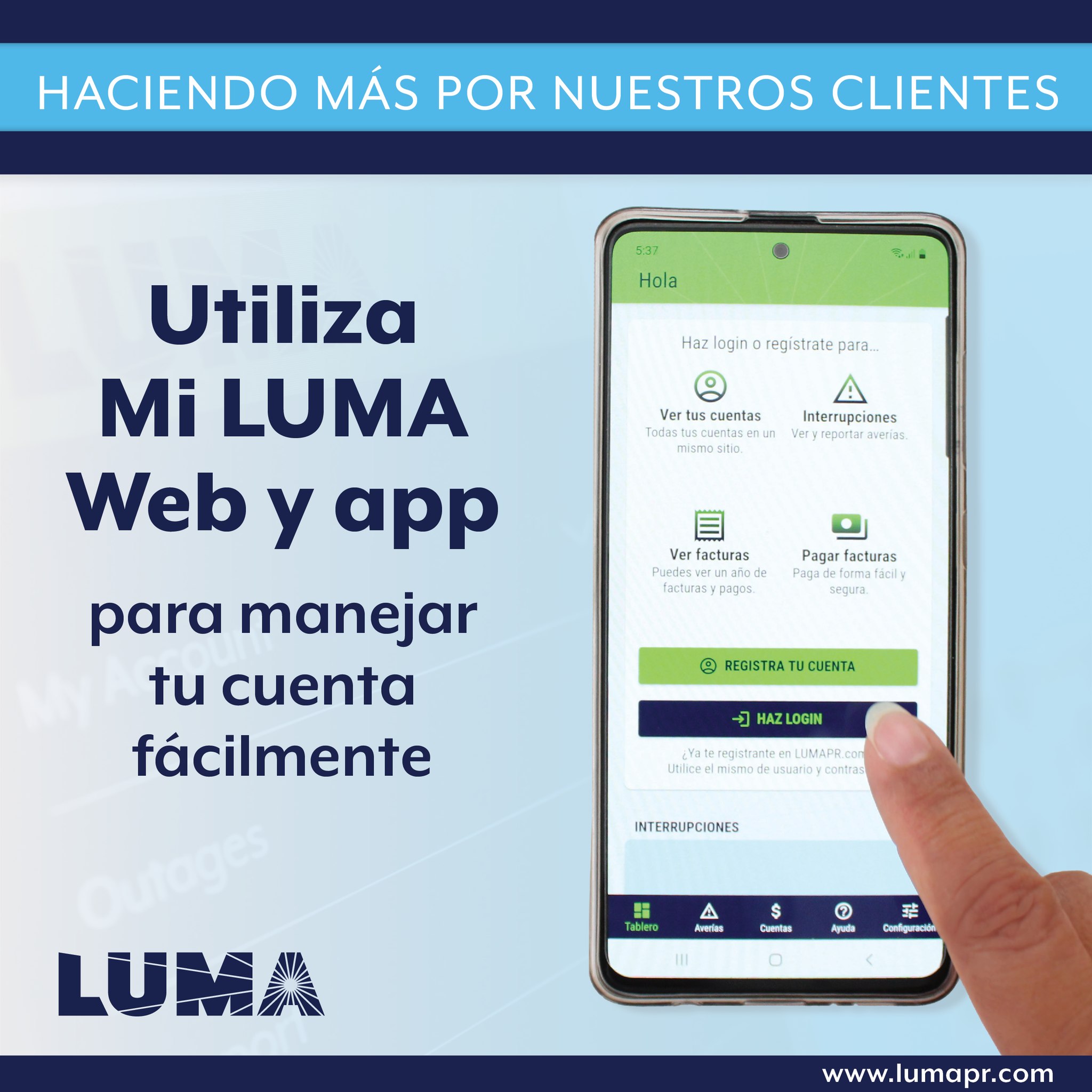 LUMA - ¿Sabías que nuestra aplicación Mi LUMA cuenta con una sección ...