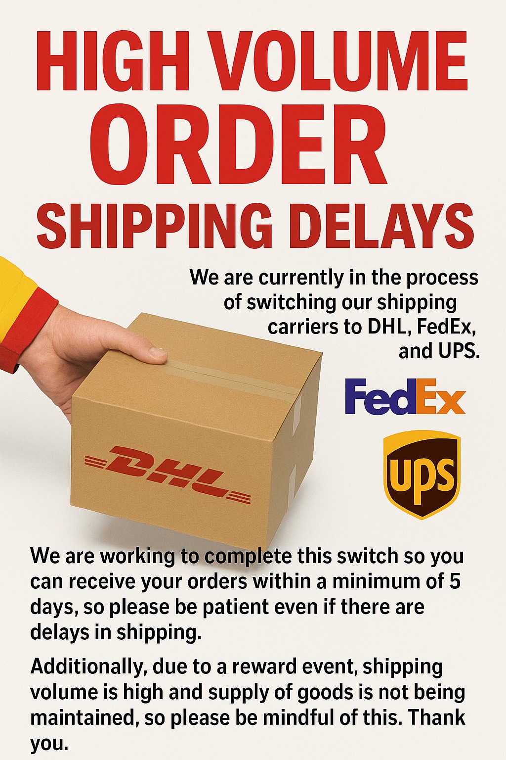 Krkoco - 📦 Shipping Update Notice 🚚 Due to a surge in orders from our ...