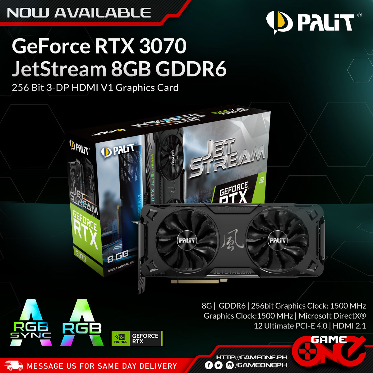 Game One PH - The Palit GeForce RTX 3070 JetStream...