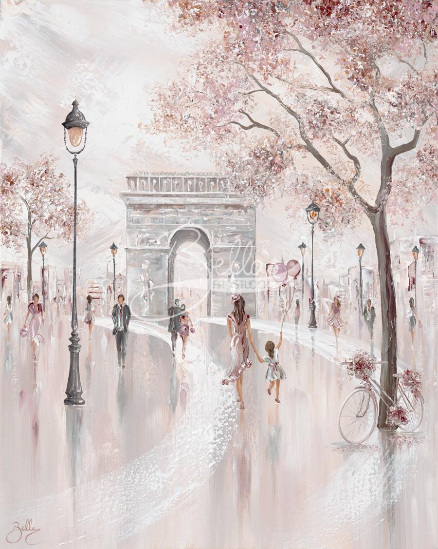 Bella's - “Blissful, Paris” 61cm x 76.2cm Cute little design of Paris ...