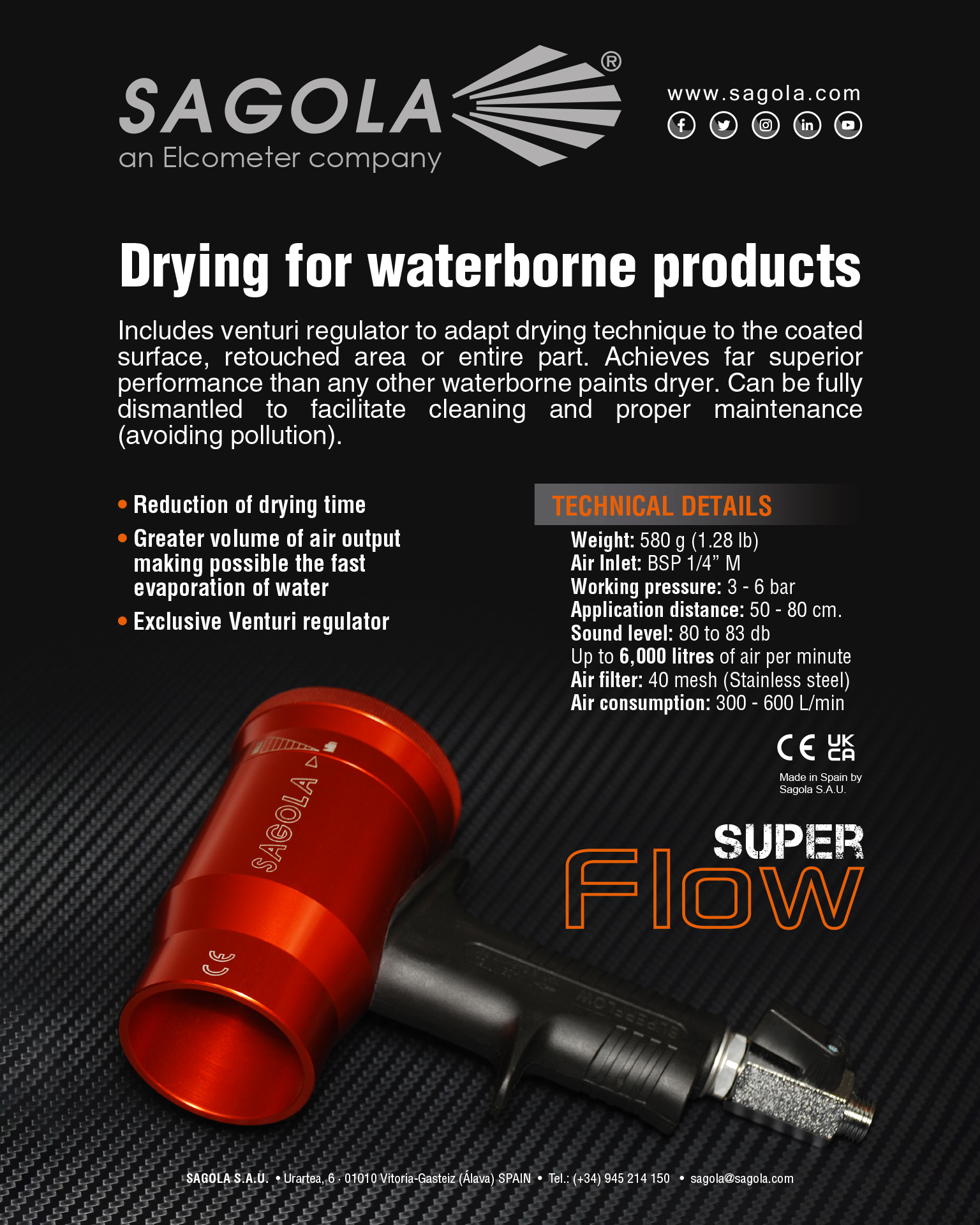 Sagola - The Sagola Super Flow drying gun promotes rapid...